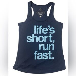 Sarah Marie Running - Life’s Short Run Fast Racerback Tank - Navy - Med - GUC